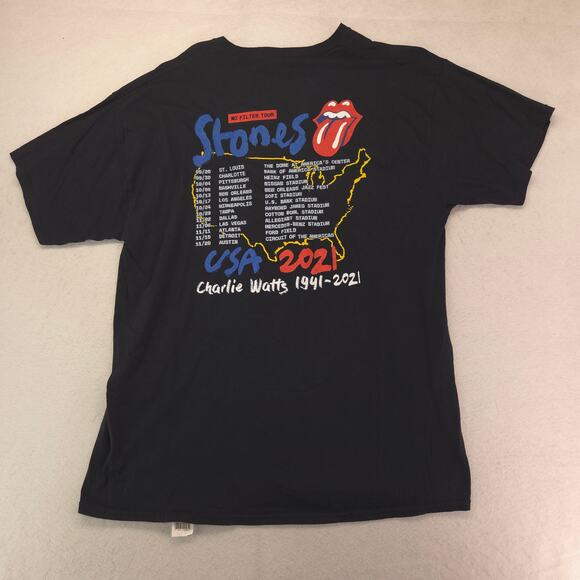 The Rolling Stones Band Crew Neck Short Sleeve T Shirt Mens Size XL Black - Picture 9 of 9